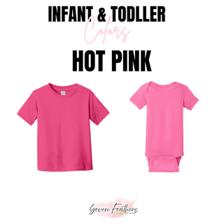 Infant and toddler hot pink color options