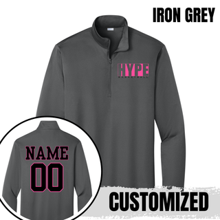 Hype Basketball Boxed PosiCharge Quarter-Zip in Iron Grey, personalized with name and number on back