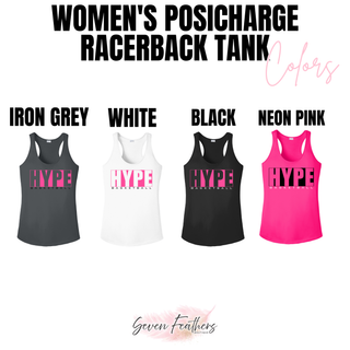 Hype Basketball Boxed Women's PosiCharge Racerback Tank in Iron Grey, White, Black, and Neon Pink