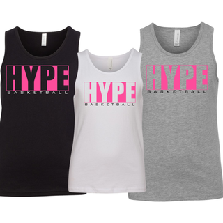 Hype Basketball Boxed Youth Jersey Tank in Black, White, and Grey