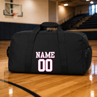 Hype Basketball Duffel Bag showing name and number personalization on the side
