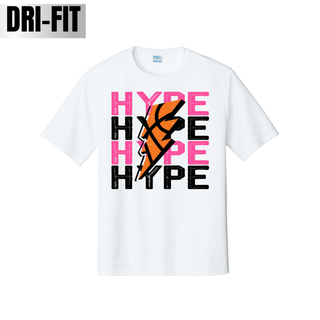 Hype Basketball Lightning Bolt Dri-Fit Performance Tee in white