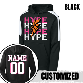 Hype Basketball Lightning Bolt Fan Favorite Hoodie in black with name and number personalization on the back