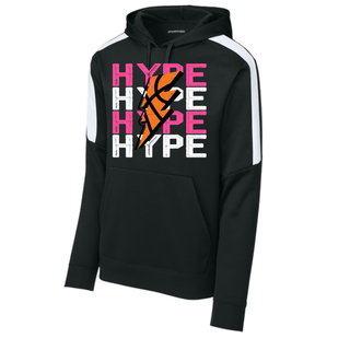 Hype Basketball Lightning Bolt Fan Favorite Hoodie in black with white colorblock panels