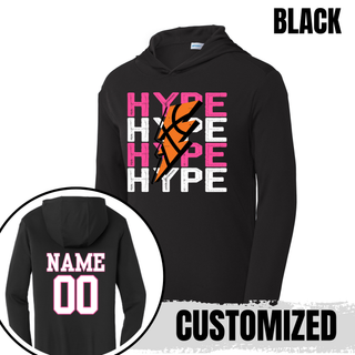 Hype Basketball Lightning Bolt PosiCharge Competitor Hoodie in Black, Customized with Name and Number