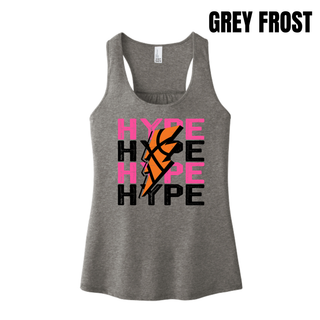 Hype Basketball Lightning Bolt Women's Racerback Tank in Grey Frost