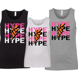 Hype Basketball Lightning Bolt Youth Jersey Tank in black, white, and athletic heather grey