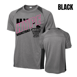 Hype Basketball Net Colorblock Contender Top in Grey Heather with Black Accents