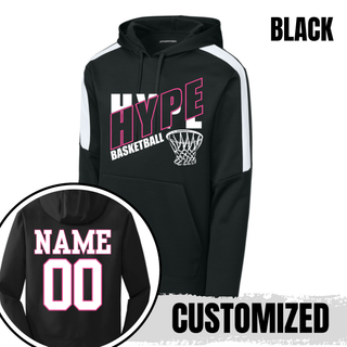 Hype Basketball Net Fan Favorite Hoodie in Black, Customized with Name and Number