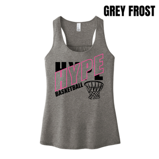 Hype Basketball Net Women's Racerback Tank in Grey Frost