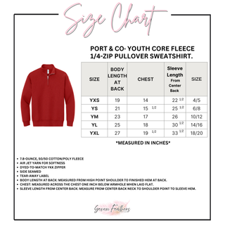 Hype Basketball NuBlend Fleece Quarter-Zip youth size chart