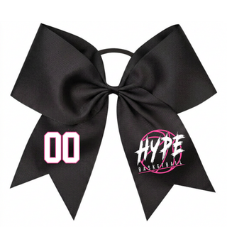 Hype Basketball Personalized Basketball Bow in black with player number and Hype Basketball logo