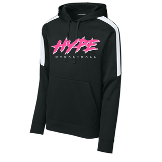 Hype Basketball Script Fan Favorite Hoodie in Black with white colorblock panels