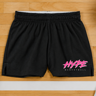 Hype Basketball Script Jersey Knit Squad Shorts in Black