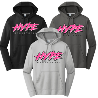 Hype Basketball Script Performance Hoodie in Black, Silver, and Charcoal