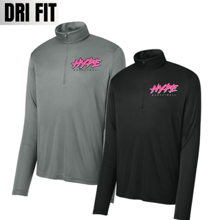 Hype Basketball Script PosiCharge Quarter-Zip in Grey Concrete and Black