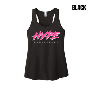 Hype Basketball Script Women's Racerback Tank in Black