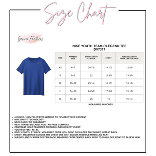 Hype Basketball Script Youth Legend Tee Size Chart