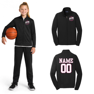 Hype Basketball Sport-Wick Fleece Full-Zip Jacket in black, lifestyle and front view