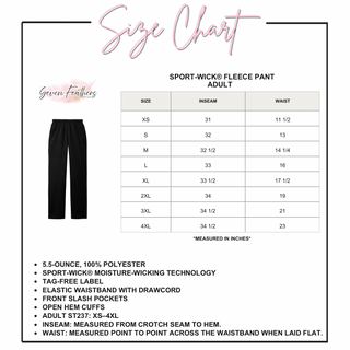 Hype Basketball Sport-Wick Warm-Up Pants adult size chart
