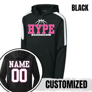 Hype Basketball Varsity Fan Favorite Hoodie in Black, customized with name and number on the back