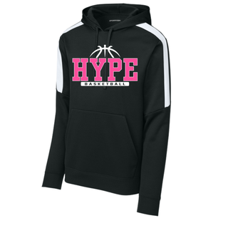 Hype Basketball Varsity Fan Favorite Hoodie in Black with white colorblock panels