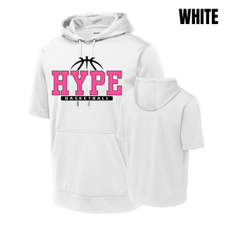 Hype Basketball Varsity Fleece Short Sleeve Hooded Pullover in White