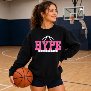Hype Basketball Varsity Oversized Crewneck - Black, front