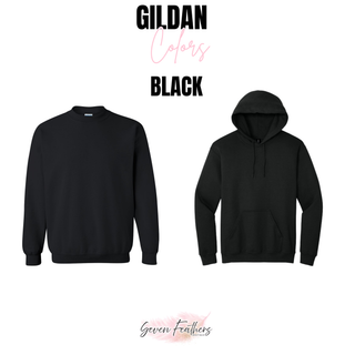 Gildan crewneck and hoodie color options - Black