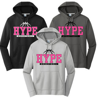 Hype Basketball Varsity Performance Fleece Hoodie in Charcoal, personalized with name and number on back