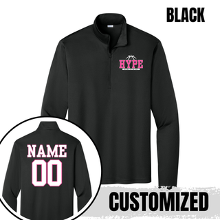 Hype Basketball Varsity PosiCharge Quarter-Zip - Black, back with name and number