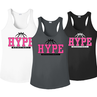 Hype Basketball Varsity Women's PosiCharge Racerback Tank in White, Iron Grey, and Black
