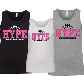 Hype Basketball Varsity Youth Jersey Tank in Black, White, and Athletic Heather Grey