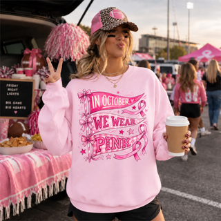 In October we wear pink pennant top design