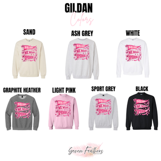 In October we wear pink pennant design Gildan color options