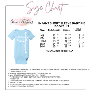 Infant bodysuit size chart