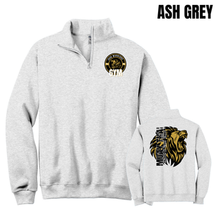 Iron Warriors Gym Art of Eight Limbs Cadet Quarter-Zip in Ash Grey, front and back