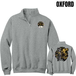 Iron Warriors Gym Art of Eight Limbs Cadet Quarter-Zip in Oxford, front and back