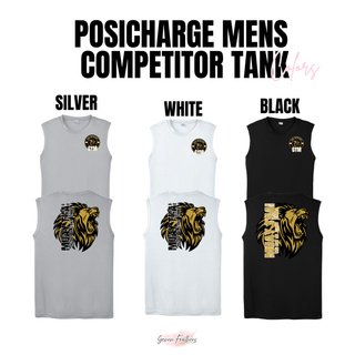 Iron Warriors Gym Art of Eight Limbs Men's PosiCharge Competitor Tank colors: Silver, White, and Black, front and back