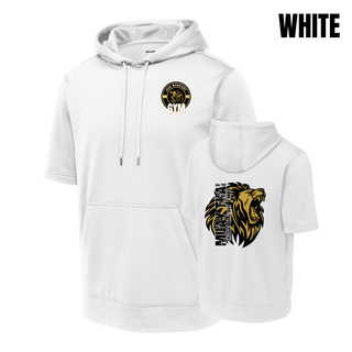 Iron Warriors Gym Art of Eight Limbs Short Sleeve Hooded Pullover in White, front and back