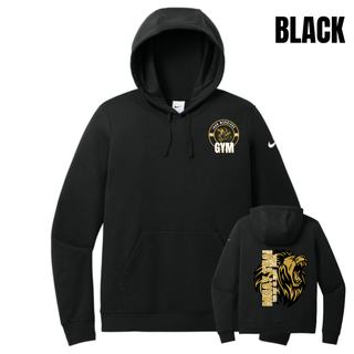 Iron Warriors Gym Art of Eight Limbs Women's Club Fleece Pullover Hoodie in Black, front and back
