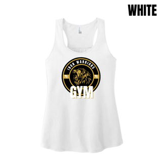 Iron Warriors Gym Lion Crest Women's Racerback Tank in White