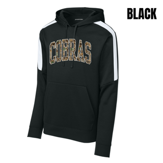 Jackson Heights Camo Cobras Fan Favorite Hoodie in Black with camo COBRAS wordmark