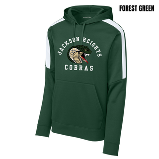 Jackson Heights Cobras Arched Logo Fan Favorite Hoodie in forest green