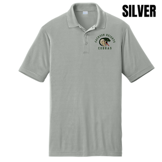 Jackson Heights Cobras Arched Logo PosiCharge Competitor Polo in silver