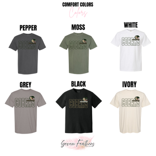 Jackson Heights Cobras Bold Outline Mascot Top - Comfort Colors color options