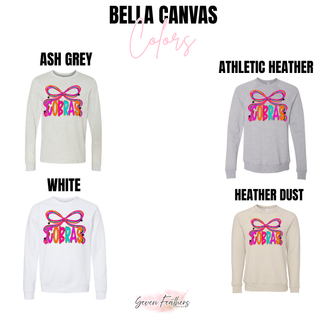 Jackson Heights Cobras Bow Top available in Bella Canvas Ash Grey, Athletic Heather, White, and Heather Dust colors