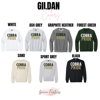 Jackson Heights Cobras Cobra Pride infant and toddler tee and onesie color options: white, heather grey, granite heather, forest green, and black