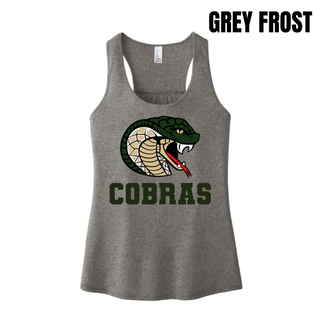 Jackson Heights Cobras Coiled Mascot Women's Racerback Tank in Grey Frost