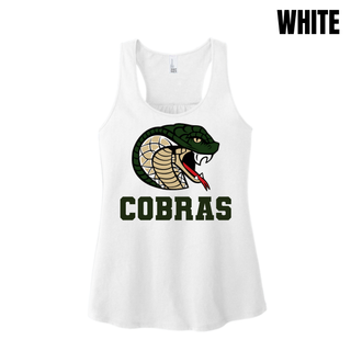 Jackson Heights Cobras Coiled Mascot Women's Racerback Tank in White